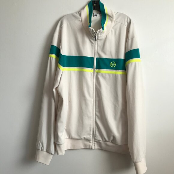 Sergio Tacchini White Track Zip Jacket Mens 2XL - Picture 1 of 9